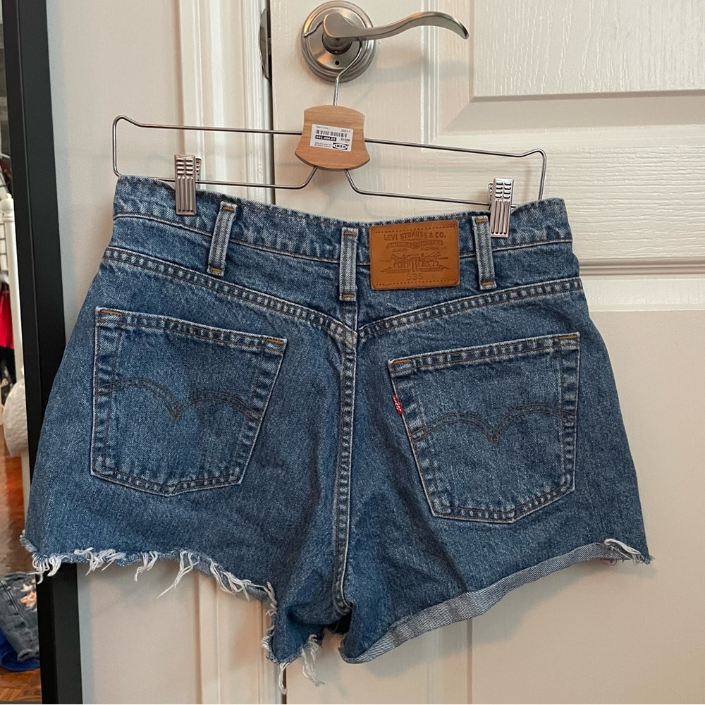 Levi's Blue Denim High-Waist Cutoff Jean Shorts